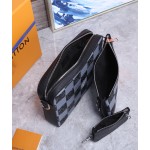 Louis Vuitton's Trio Messenger Bag is made of cowhide with Damier checkerboard pattern